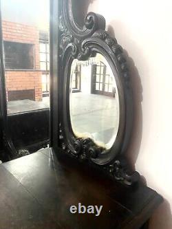 Coiffeuse ancienne / vintage de style Chippendale avec miroir et tiroirs