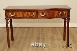 Conseil Chippendale Style Ahogany 2 Table Console De Tiroirs
