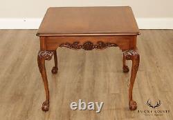 Drexel Heritage Chippendale Style Square Ahogany Ball & Claw Side Table