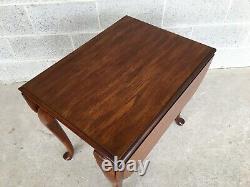 Drexel Heritage Coventry Manor Ahogany Queen Anne Drop Leaf Table Latérale