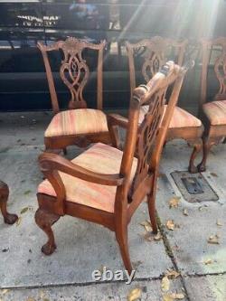 Ensemble de 8 chaises de salle à manger en acajou de style antique Chippendale