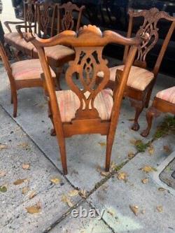 Ensemble de 8 chaises de salle à manger en acajou de style antique Chippendale