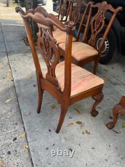 Ensemble de 8 chaises de salle à manger en acajou de style antique Chippendale