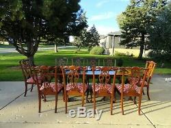 Ethan Allen 18ème Siècle En Acajou Style Chippendale Table À Manger Avec Chaises