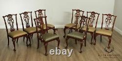 Ethan Allen Chippendale Style Set 8 Ahogany Ball & Claw Chaises À Manger