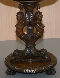 Exceptionnellement Fine Circa 1800 Carved Maidens Bust Side Table Grand Tour Marble