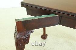 F49332ec Vintage Haute Qualité Chippendale Style Ball & Claw Games Table
