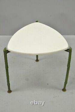 Faux Bamboo Chinese Chippendale Green Tripod En Aluminium Guitare Pick Side Table