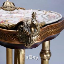 Français Chinois Style Chippendale Bronze Et Chinoiserie Porclain Table