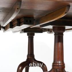 Henkel Harris Chippendale Double Pedestal Ahogany Extension Table À Manger 20e C