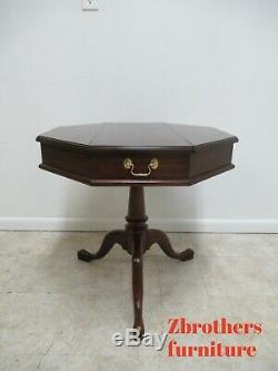 Henkel Harris Mahogany Queen Ann Jefferson Chippendale Tambour End Table