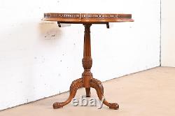 John Widdicomb Anglais Chippendale Sculpté Acajou Pedestal Table De Thé