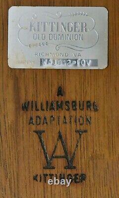 Kittinger Colonial Williamsburg Wa-1042 Chippendale Table De Café Butler Table