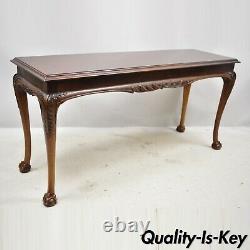 Lane Chinese Chippendale Georgian Ahogany Ball & Claw Console Canapé Hall Table