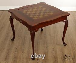 M. Hayat & Bros Ltd Chippendale Style Rosewood Chess Table De Jeu Réversible