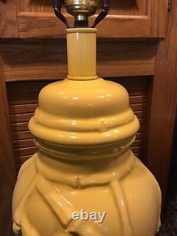 MCM Leviton Chinese Chippendale Jaune Ginger Jar Bamboo Porcelaine Lampe De Table Us
