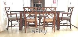 MID Century Modern En Bambou Chinois Chippendale Set De Salle À Manger Table 6 Chaises Wow