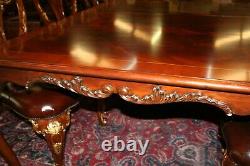 Maitland Smith Flamed Ahogany Ball And Claw Chippendale Table À Manger 114
