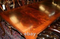 Maitland Smith Flamed Ahogany Ball And Claw Chippendale Table À Manger 114