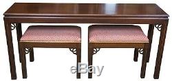 Milieu Du Siècle Acajou Chippendale Sofa Set De Table Tabouret Classique Console Banc