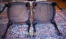 Paire De 1800 Antique Chippendale, Fin, Side Tables Mahogany Billes Et Pieds Claw