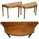 Paire De George Iii 1780 Satinwood & Tulip Wood Polychrome Painted Console Tables