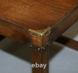 Paire De Harrods R. E. H Kennedy Mahogany Military Campaign Side End Lamp Tables