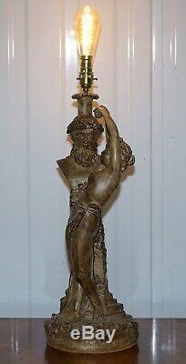 Paire De Style Vintage Maiden Seducing Zeus Statue Lampes De Table Joliment Décoratifs