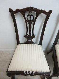 Paire de chaises d'appoint de salle à manger en acajou blanc de Hickory avec pieds Chippendale Ball Claw B