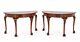 Paire De Tables Consoles Chippendale à Pieds Griffes Et Boules