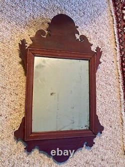 Petit Mahogany Pennsylvania Chippendale Fret Carved Mirror, C. 1795-1800