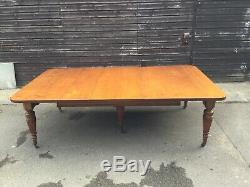 Rare! 14.9ft Antique Grand Victorian Table À Manger En Noyer. 1831-1901
