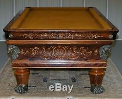 Rare Charles X Circa 1800 Piscine Rosewood Marqueterie Marqueterie Snooker Billard