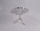 Roberts & Belk Table Chippendale Miniature En Argent Sterling Avec Pieds Tripodes Et Motifs Ajourés Shreve