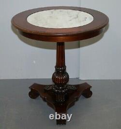 Rrp £12,000 Paire De Ralph Lauren American Mahogany Marble Topped Side End Tables