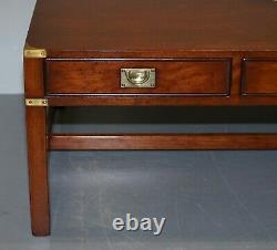 Rrp £3799 Acajou Harrods London Kennedy Military Campaign Coffee Table Drawers