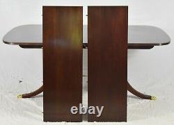 Stickley Mahogany Duncan Phyfe Table À Manger Williamsburg Style 2 Feuilles