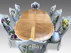 Superbe Table À Manger Design De Style Art Déco En Chêne Et Frêne Blanc Poli