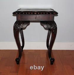 Support De Table De Style Chippendale Acajou Massif Antique
