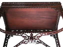 TABLE À THÉ, Vintage, style Chippendale chinois, George III, en acajou, 33L