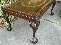 Table Basse Antique Chippendale Peinte À La Main Minable