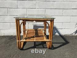 Table Basse Cocktail Rattan Bohhemian Boho Chic Accent Side Stand Chippendale
