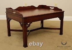 Table Basse Councill Craftsmen Chippendale Style Mahogany Butlers