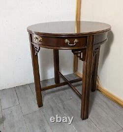 Table Chippendale ronde en cerisier/mahogany vintage