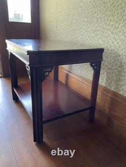 Table D'appoint De Style Chippendale Oriental Lane Antique