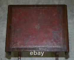 Table D'appoint En Cuir Oxblood Décontraction Vintage Extension Top Great Games Table