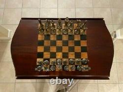 Table De Jeu Antique Victorian Chippendale Drop Side Deux Tiroirs Chess Inlay
