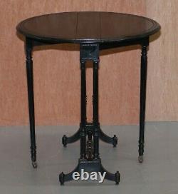 Table Latérale Victorienne Antiquité Extendive Oval Sunderland, Ébonisée