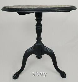 Table Vintage Accent Chippendale Louis XV Boule Et Pieds De Griffe Peints Victorien