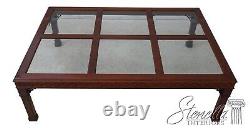 Table basse en acajou Chippendale KINDEL avec plateau en verre